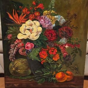 Vibrant Floral Still Life Painting
Hand painted